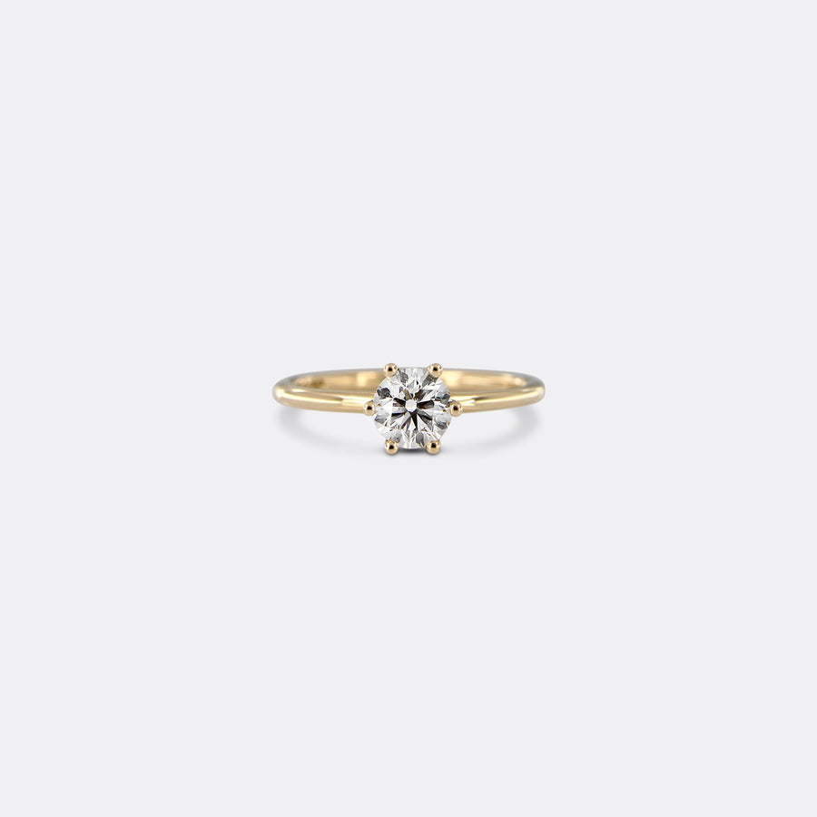 RUNDER SOLITAIRE Ring (6 Griffe)