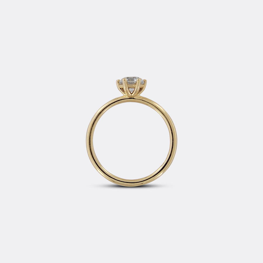 RUNDER SOLITAIRE Ring (6 Griffe)